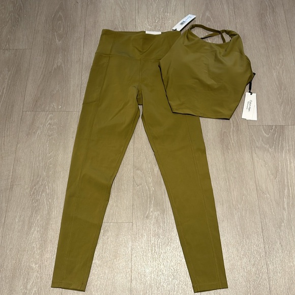 Calvin Klein Performance Pants - Calvin Klein Performance green two piece workout athletic set NWT